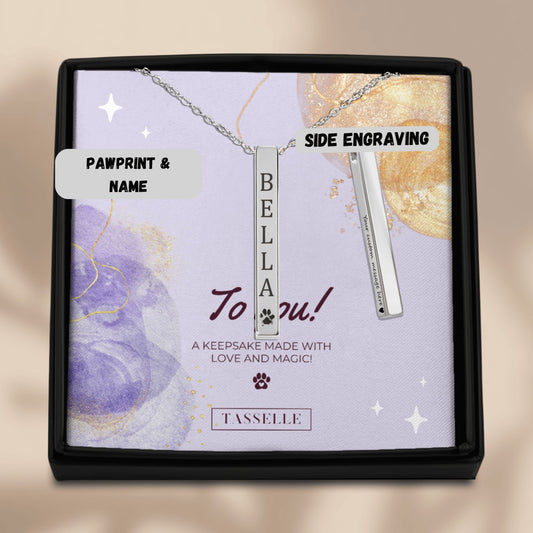 Pet Name & Paw Necklace