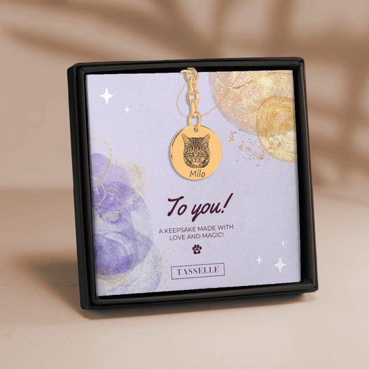 Double Pet Portrait Keychain