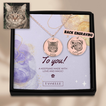 Double Pet Portrait Necklace