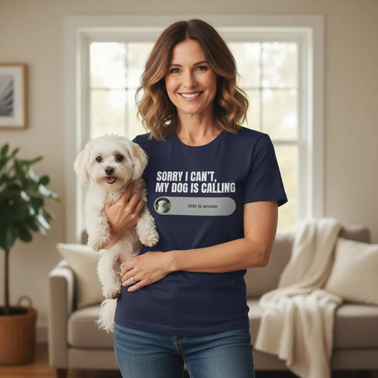 Custom Photo T-shirt "My Dog/Cat Is Calling" - Unisex