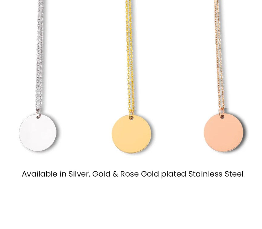 Name & Birthflower Coin Necklace