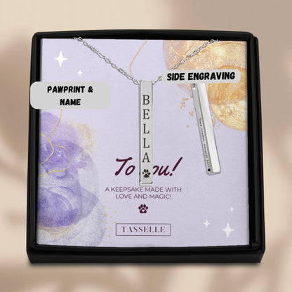 Pet Name & Paw Necklace