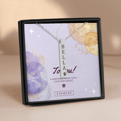 Pet Name & Paw Necklace