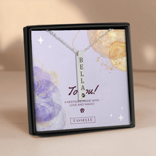 Pet Name & Paw Necklace