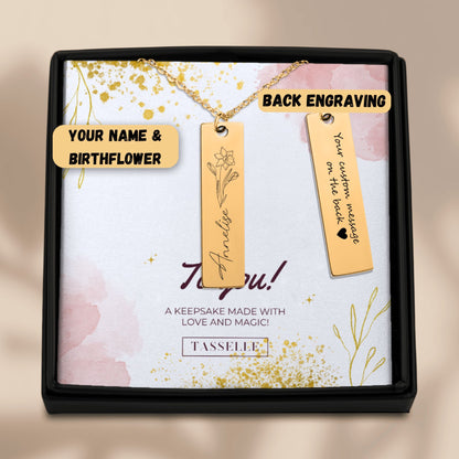 Name & Birthflower Necklace