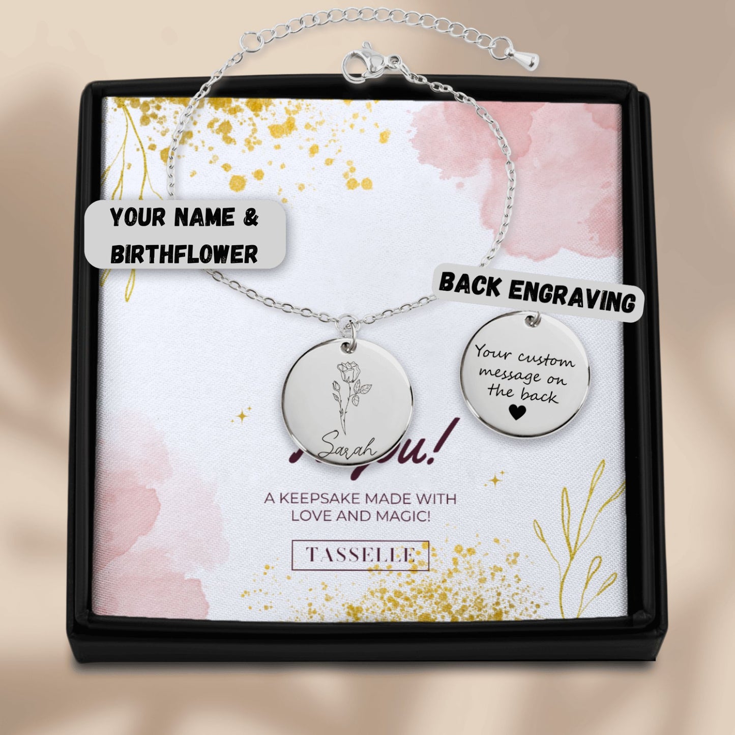 Birthflower & Name Bracelet