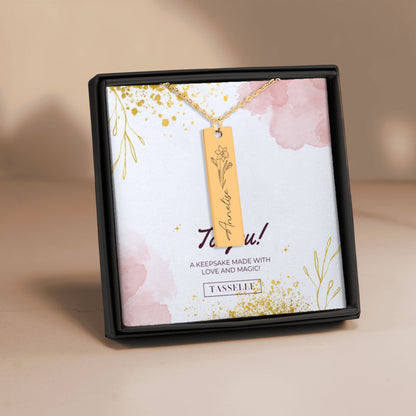 Name & Birthflower Necklace